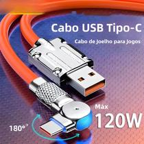 Cabo USB Tipo C De Carga Rápida 120W Com Rotação De 180 Graus Para Telefones Xiaomi Redmi Honor