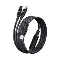 Cabo USB Tipo C De Carregamento Rápido 100W 2 Em 1 Para iPhone 16 15 Samsung Tablet Laptop Cabo De Cabo USB Tipo C De Carregamento Rápido 100W 2 Em 1 Para iPhone 16 15 Samsung Tablet Laptop Cabo De