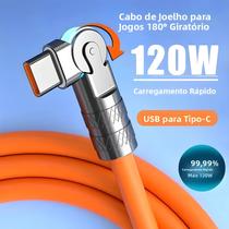 Cabo USB Tipo C De Carregamento Rápido 120W 7A Com Rotação De 180 Graus Para Carregador De Celular Cabo USB Tipo C De Carregamento Rápido 120W 7A Com Rotação De 180 Graus Para Carregador De Celular