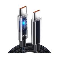 Cabo USB Tipo-C Duplo De Carregamento Rápido 240W, Cabo De Dados Trançado Em Nylon Para Samsung,