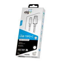 Cabo USB Tipo C ELG Fast Charging 3A Branco 1 Metro
