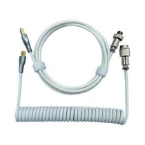 Cabo USB Tipo C Em Espiral Para Teclado Mecânico, Conector De Aviação Para Computador De Mesa, Cabo
