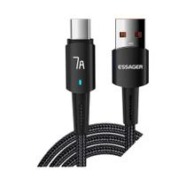 Cabo USB Tipo C Essager 7A - Carregamento Rápido 100W para Samsung S10, Xiaomi e Huawei P30/P40 Pro
