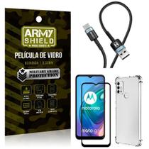 Cabo Usb Tipo C Hs-302 Moto G10+Capinha+Película 3D - Armyshield