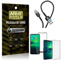 Cabo Usb Tipo C Hs-302 Moto G8 Plus+Capinha+Película 3D - Armyshield