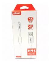 Cabo USB tipo C Lelong 4019 - carregamento rápido - ENTRADA TIPO C PARA CELULAR