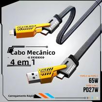 Cabo USB Tipo C Mecha 4 Em 1 Com Carregamento Rápido De 65W Para iPhone, Samsung, Xiaomi, Cabo De Cabo USB Tipo C Mecha 4 Em 1 Com Carregamento Rápido De 65W Para iPhone, Samsung, Xiaomi, Cabo De