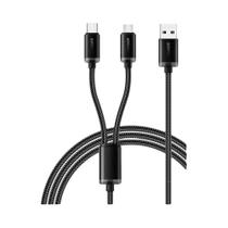 Cabo USB Tipo C Micro USB 2 Em 1 De Carregamento Rápido 2.4A Essager Para Realme OPPO VIVO Samsung