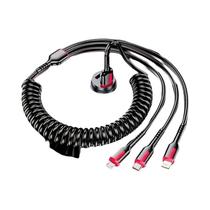 Cabo USB Tipo C Micro USB 3 Em 1 De Carregamento Rápido 66W 6A Para iPhone 14 Samsung S24 Xiaomi