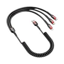 Cabo USB Tipo C Micro USB 3 Em 1 De Carregamento Rápido 66W 6A Para iPhone Samsung Xiaomi