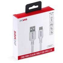 Cabo Usb Tipo C Para Celular Computador Tablet PCYES Branco Cabo Usb Tipo C Para Celular Computador Tablet PCYES Branco