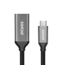 Cabo USB TIPO-C para HDMI Fêmea 2.0 4K/60HZ - Preto - 15CM - NYLON - PUCF-15P Cabo USB TIPO-C para HDMI Fêmea 2.0 4K/60HZ - Preto - 15CM - NYLON - PUCF-15P