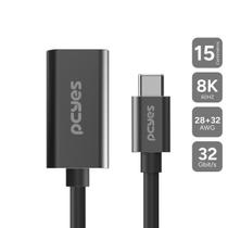 Cabo USB TIPO-C para HDMI Fêmea 2.1 8K/60HZ - Preto - 15CM - PUCF-15-2.1 Cabo USB TIPO-C para HDMI Fêmea 2.1 8K/60HZ - Preto - 15CM - PUCF-15-2.1