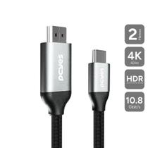 Cabo Usb Tipo-c Para Hdmi Macho 2.0 - Preto - 2 Metros - Nylon - Puch2 Cabo Usb Tipo-c Para Hdmi Macho 2.0 - Preto - 2 Metros - Nylon - Puch2