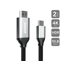 Cabo Usb Tipo-c Para Hdmi Macho 2.0 - Preto - 2 Metros - Nylon - Puch2 Cabo Usb Tipo-c Para Hdmi Macho 2.0 - Preto - 2 Metros - Nylon - Puch2