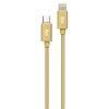 Cabo USB Tipo C para Lightning com Malha Trançada e Carga Rápida 15W 3A com 2 metros Dourado TCL20BG ELG Cabo USB Tipo C para Lightning com Malha Trançada e Carga Rápida 15W 3A com 2 metros Dourado TCL20BG ELG
