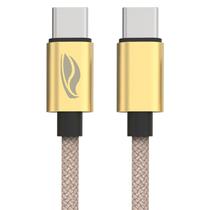 Cabo USB Tipo-C para Tipo-C C3Tech, 1 Metro, Corrente 3A, Carregamento Rápido, Revestido em Nylon Reforçado - CB-P200GD Cabo USB Tipo-C para Tipo-C C3Tech, 1 Metro, Corrente 3A, Carregamento Rápido, Revestido em Nylon Reforçado - CB-P200GD