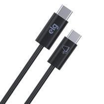 Cabo USB Tipo-C para Tipo-C, Carga Rápida 240W 5A, Cabo e malha trançada,1 metro, TC240, ELG Cabo USB Tipo-C para Tipo-C, Carga Rápida 240W 5A, Cabo e malha trançada,1 metro, TC240, ELG