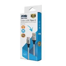 Cabo USB Tipo C Proeletronic CAUSB-150C NYLON Cinza - 1,5M Cabo USB Tipo C Proeletronic CAUSB-150C NYLON Cinza - 1,5M