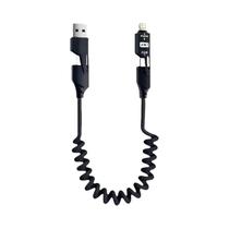 Cabo USB Tipo C Telescópico 4 Em 1 De 65W, Carregador Rápido De 6A Para iPhone 15 14 13 12 Cabo USB Tipo C Telescópico 4 Em 1 De 65W, Carregador Rápido De 6A Para iPhone 15 14 13 12