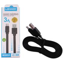 Cabo USB Tipo-C Turbo 1 Metro Emborrachado Lehmox LE-369