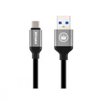 Cabo USB Tipo C Turbo Fast Charge Reforçado Kimaster CB701 Preto