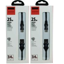 Cabo USB Tipo C - Type C - carregador e dados para celular - Kit de cabos 25cm
