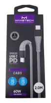 Cabo usb tipo c x tipo c 2m 60w cinza maketech ca-212cc