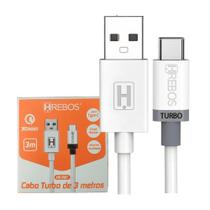 Cabo Usb Type-C Carga Rápida Para Samsung S10 S20 S21 S22 S23 Note 10 3 metros - HREBOS