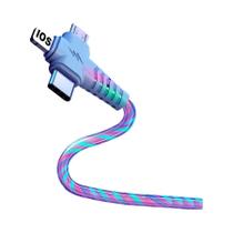 Cabo USB Universal 3 Em 1 Carregador Luminoso Para Samsung iPhone 13 12 pro Xiaomi Micro USB Tipo C