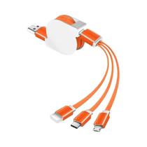 Cabo USB Universal 3 em 1 (Micro USB, Tipo C, iPhone) - Carregador para Xiaomi, Redmi e iPhone 13/12 Pro Max