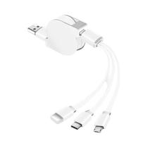 Cabo USB Universal 3 em 1 (Micro USB, Tipo C, iPhone) - Carregador para Xiaomi, Redmi e iPhone 13/12 Pro Max