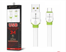 Cabo USB V8 Carregamento Turbo 25W 3 Metros