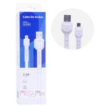 Cabo usb v8 Puro cobre 2.4ª com protetor de Cabo IT Blue 1 Metro Cor branca - It-Blue Cabo usb v8 Puro cobre 2.4ª com protetor de Cabo IT Blue 1 Metro Cor branca - It-Blue