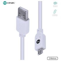 Cabo usb x micro usb b 2.0 5 pinos 2 metros branco - musb-2