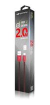 Cabo USB x Micro USB CB-200RD 2m Preto e Vermelho C3tech
