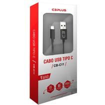 Cabo USB X USB-C 1M 2A CB-C11BK Preto C3 TECH