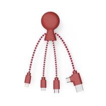 Cabo USB Xoopar Multi 4 em 1 de Plástico Reciclado Vermelho