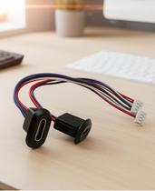 Cabo USBC Fêmea Para Conector PH 2.0 de 4 Pinos 15cm Ideal Para Protótipos, Robótica, Automação e Eletrônica