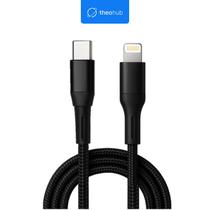Cabo USBC Lightning Nylon Trançado 1m 20W Preto Carregamento Rápido Power Delivery