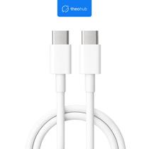 Cabo USBC para USBC Nylon Trançado 1m 60W Branco Carregamento Rápido Power Delivery Notebook Celular