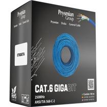 Cabo utp rede cat6 4p azul 100mt prysmian