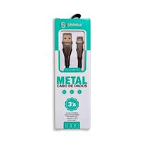 Cabo V8 3.A Usb Metal 1 Metro Preto Shinka CINZA CHUMBO