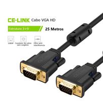 Cabo VGA 25m 3+9 cobre nucleo sem oxigenio 1080p FHD