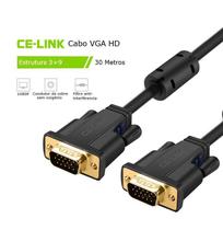Cabo VGA 30m 3+9 cobre nucleo sem oxigenio 1080p FHD