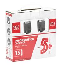 Cabo VGA Info - VGA Macho + VGA Macho - c/filtro - preto - 15m