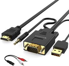 Cabo VGA para HDMI FOINNEX 1080P com áudio de 1,8 m para PC e TV