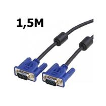 Cabo VGA Para Monitor 1,5m Cabo de Sinal 15 Pinos Conector MachoxMacho Filtro contra Interferência Transmissão Estável para Vídeo Computador