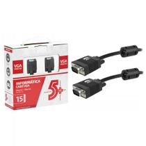 Cabo VGA + VGA com Filtro Preto 15,0m 018-7715 5+ Cabo VGA + VGA com Filtro Preto 15,0m 018-7715 5+