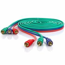 Cabo Vídeo Componente 3Rca Gold 2 Metros Conector - Js Technology